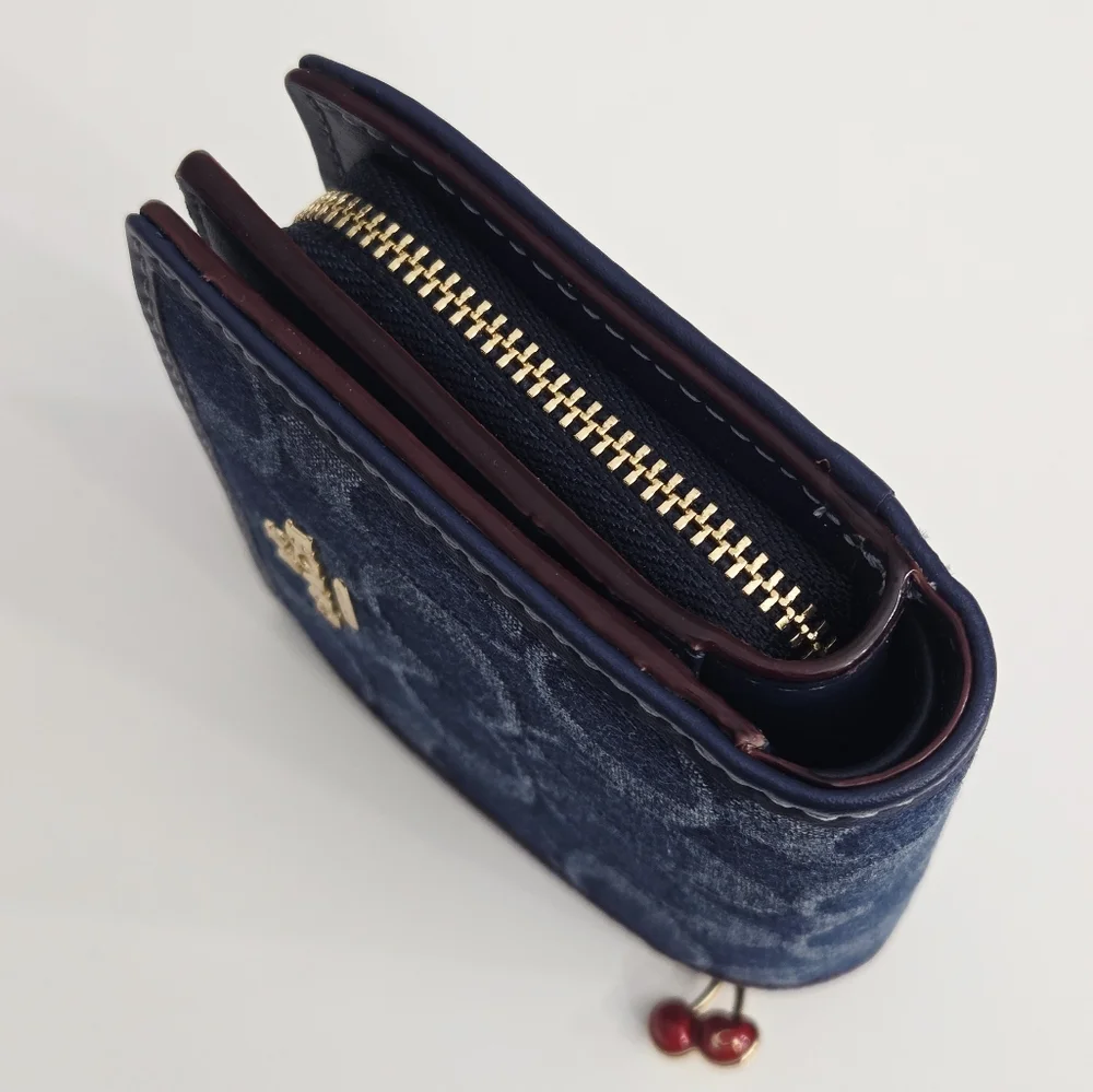 NEW COACH SNAP WALLET IN SIGNATURE DENIM - Picture 8 of 9